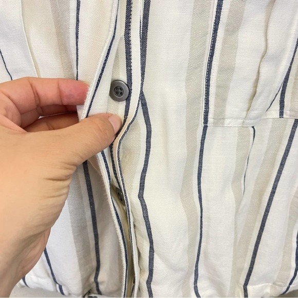 Rails Rowen Coco Striped Linen Blend Utility Short‎ Jacket Size Small - Picture 7 of 15